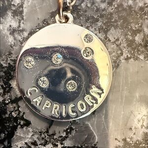 Vera Bradley Silver Capricorn Zodiac Small Pendant Necklace